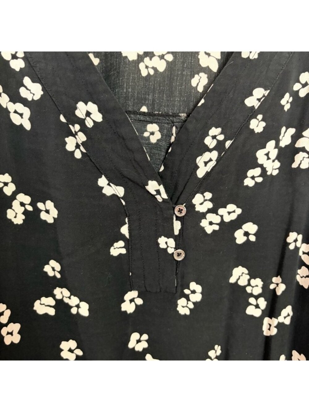 Penningtons Black Floral Tunic Top Blouse size 5X Office Work Wear Summer - Picture 3 of 9
